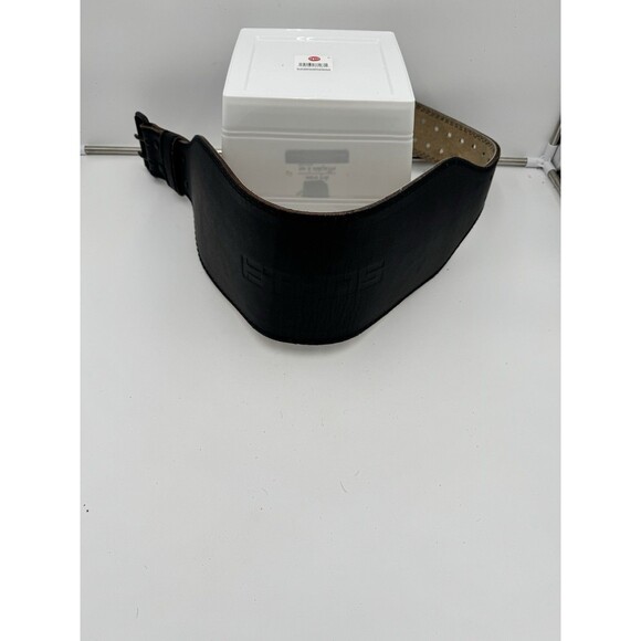 Ethos Heavy-Duty Padded Lifting Belt - Black Leather & Suede - Weightlifting L - Picture 1 of 7